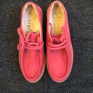 Pink suede Shoes size 7.5 M brand new no tags never worn
